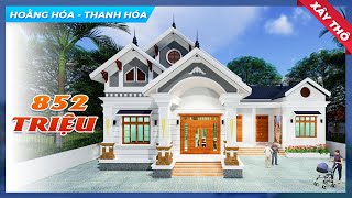 Mẫu Nhà Cấp 4 Mái Thái Tân Cổ Điển Đẹp Xây Thô 852 TRIỆU Tại Huyện Hoằng Hóa Tỉnh Thanh Hóa