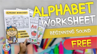 Daily activities Alphabet Worksheet Beginning Sound very cute - FREE RESOURCE IN DESCRIPTION !!