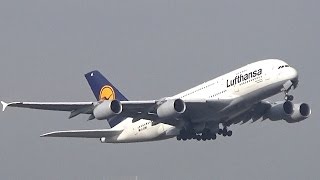 ✈Lufthansa Airbus A380-800✈ takeoff at Frankfurt Airport [Vortex]