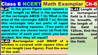 Class 6 Math Ch-6 Q 41 to 43 Math NCERT Exemplar Solution|MATH|NCERT|Mensuration|CBSE|Chapter 6|NCER