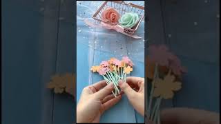 Beautiful  card design paper flower art design / creative handicrafts video