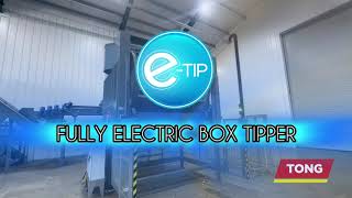 Potato Box Tipping with all-electric E-Tip box tipper from Tong