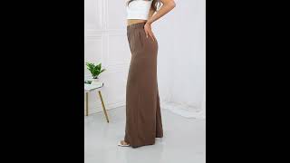 Zenana Coffee On My Mind Wide Leg Pants with Pockets