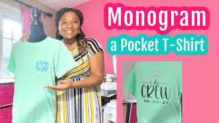 How to Monogram a Pocket T-Shirt | DIY Bridal Tee