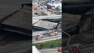 This overpass on I95N in Philadelphia has completely collapsed from a truck fire 🤯