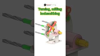 3Q CNC drill simulation। 3D animation Solidworks, #Shorts