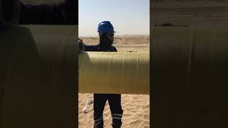 Composite wrapping 16 inches pipeline