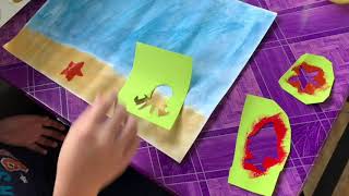 HIDUPAN LAUT (SEA CREATURES) | STENSIL : SPAN (STENCIL ART: SPONGE) | PENDIDIKAN SENI VISUAL