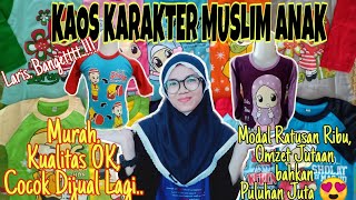 Review KAOS KARAKTER MUSLIM ANAK. PRODUK YANG LARIS BANGET. MURAH, KUALITAS OKE👍