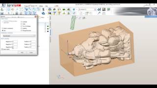 Spurtcam ganesh carving 4 axis contineous