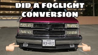 FOGLIGHT CONVERSION ON THE OBS CHEVY! Pt.1 #ObsChevy #obschevyfoglights