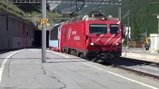 Zugverkehr im Bahnhof Zermatt - Matterhorn-Gotthard-Bahn, Glasier-Express  -  AL  # 191/007/023