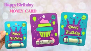 How to make Happy Birthday Money Gift Card with Cricut I Paper Cut Birthday Money Card