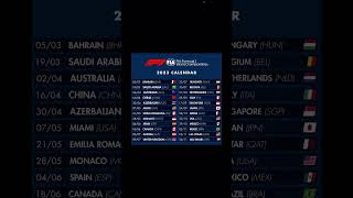 24 Races for F1 2023 Calendar #shorts #f1