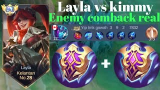 LAYLA VS KIMMY❗BUILD ONE SHOT ENEMY DELETE! ENEMY EPICOMBACK | build top 1 global Layla