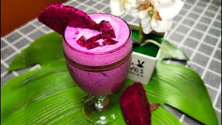 Jus Buah Naga Dengan Susu Segar | DRAGON FRUITS JUICE WITH FRESH MILK