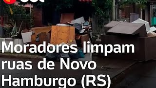 Moradores do Rio grande do Sul, mostram a situação que ficou depois que as águas baixaram.