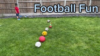 Football Fun with Different Ball Sizes #footballshorts #football #footballskills #kidsvideo #cr7