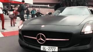 MDS Matte Black Mercedes SLS AMG GOLD RIMS & EMBLEMS