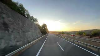 Timelapse sunset A-2 motorway, Lodares - La Almunia de Doña Godina, Spain