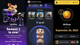 Hamster kombat Season 1 শেষ Season 2 শুরু | ২৬ তারিখ কত টাকা পেমেন্ট দিবে | Hmstr Token Release