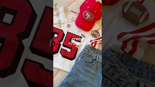 grwm for game day🏈❤️#grwm #outfit #jewellery #aesthetic #asmr #preppy #trending #shorts #nfl #49ers