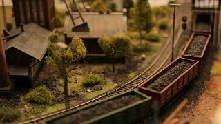 Toy train railroad town focus