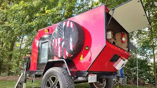 Budget off grid 5X10 home made Square drop camper trailer rock crawler teardrop diy