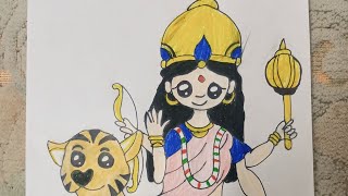 Maa kushmanda drawing 😍 4th day navratri/#navratri/#shorts/#youtubeshorts