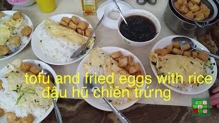 Cách làm đậu hũ chiên trứng | tofu and fried eggs with rice  -  #140