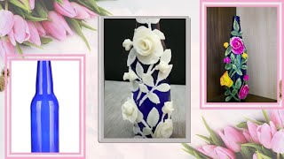 Bottle Art || Air dry clay art ||Best out of waste || Diy || Home decor || Madhu's trendy world