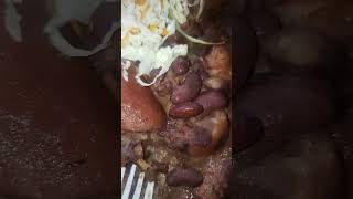 Eating stew Pease with pigtails white rice #jamaican box is