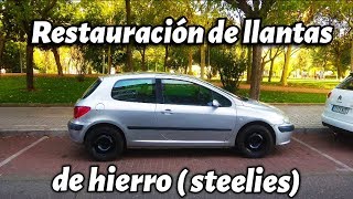 Como restaurar unas llantas de hierro (Steelies) usando spray, agua fuerte y... ¿unas cartas?