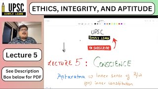 [Lecture 5] Conscience #conscience #ethics #ethicslectureforias #upsc #values #upscmains2023 #upsc