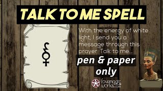 💬💖 Talk To Me Spell NO TOOLS! - Pen & Paper Only