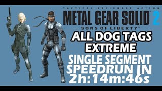 MGS2 All Dog Tags | Extreme | No Saves Speedrun in 2h 14m 46s