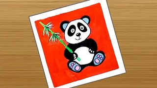 Cartoon Panda colouring | Acrylic painting of panda |