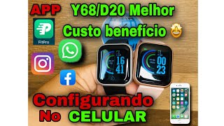 SMARTWATCH Y68/D20⌚ CONFIGURANDO NO CELULAR 📲 APP (FITPRO) Relógio Topzinho😱👌