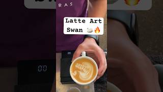 LATTE ART🔥🤝🏽 drawing a beautiful swan 🦢 #barista #capuccino #coffeedecoration #latte #latteart