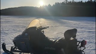 Maine ice fishing remote lake