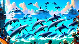 Soothing Background Video (Animated Visuals) - Ocean and Dolphins Sounds Watch Before Sleep to Relax