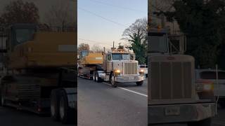 Peterbilt 389 truck gives a nice horn salute w/ a deep Longbell horn & Jake Brake at Dunellen,NJ!