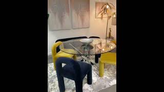 Round Glass Dining Table 110Cm With 4 X Cyla Dining Chairs