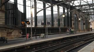 Class 334034 departs Glasgow central for Lanark.