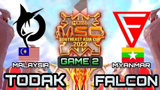 TODAK vs FALCON ESPORT [ Game 2 ] | MSC 2022 | Playoffs Day 4 - Mobile Legends