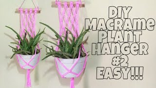 DIY Macrame Plant Hanger Super Super Easy || Membuat Gantungan Pot Dari Tali Kur, Gampang Banget!!