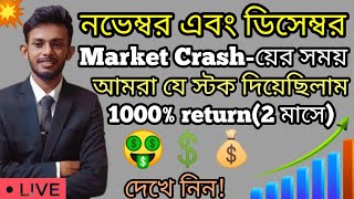 🔴LIVE | How We Gained 1000% in 2 months in Stock Market Crash? আমাদের স্টক রিটার্ন | Raj Karmakar