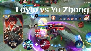 LAYLA VS YU ZHONG❗BUILD ONE SHOT ENEMY DELETE! LAYLA EPIC COMBACK REAL  | build top 1 global Layla