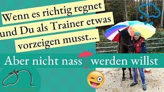 Wie die Trainerin trotz mega Regen am Reitplatz trocken bleibt :-D - TrickyHorse Training - Eh Klar!