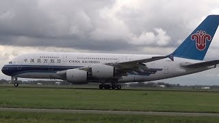 ✈Airbus A380-800 China Southern Airlines  ✈Smooth takeoff at Amsterdam Schiphol Intl. Airport